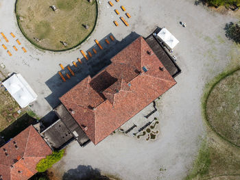 Aerial view of villa bagatti valsecchi in the city of varedo