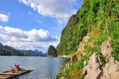 Panoramic view of lake against sky