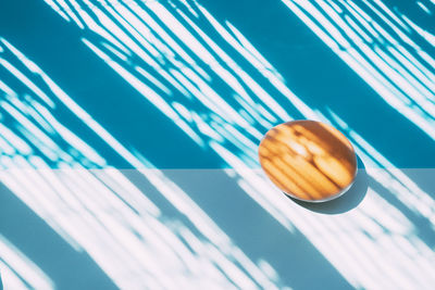 High angle view of ice cream on table