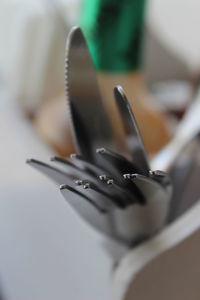 Close-up of spoon on table