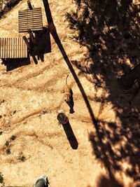 High angle view of shadow on ground