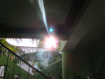 Low angle view of bright sun