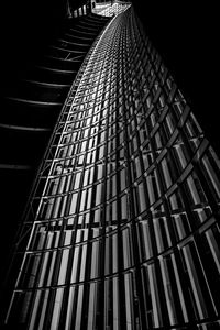 Low angle view of modern building at night