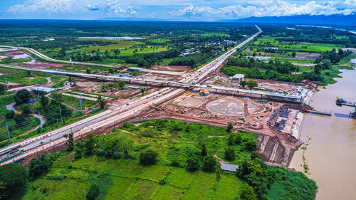 High angle view of cityscape