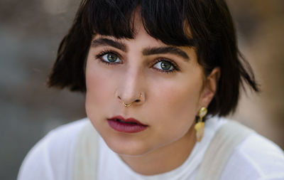 Close-up portrait of young woman