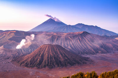 View of volcanic mountain