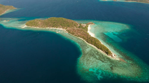 High angle view of surf on beach
