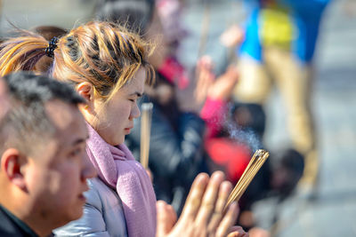 Portrait of people at music concert