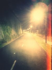 Empty road at night