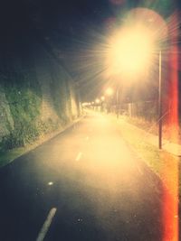 Empty road at night