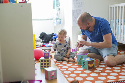 Father playing with son