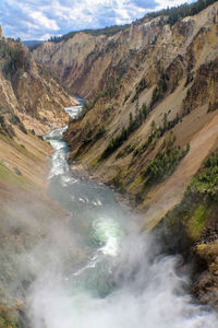 Scenic view of waterfall