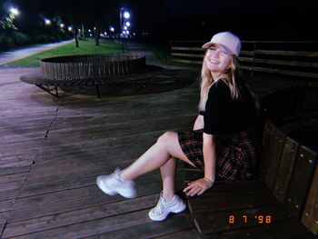 Woman sitting on bench