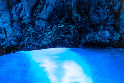 Close-up of water flowing in swimming pool