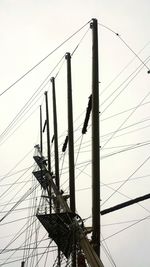 Low angle view of electricity pylon against sky