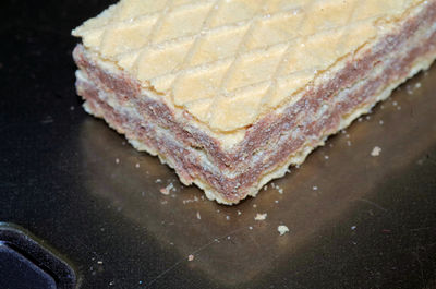 High angle view of ice cream on table