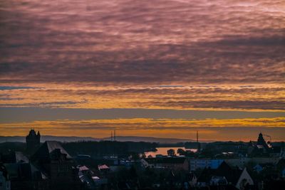 Sunset over city