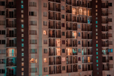 Full frame shot of building at night