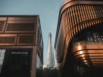 Low angle view of modern building against sky