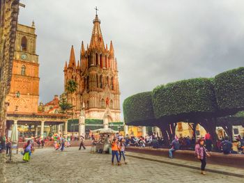 Tourists visiting temple