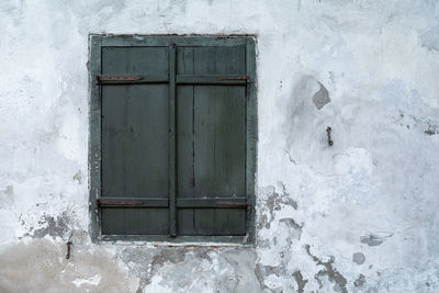 Closed door of old building