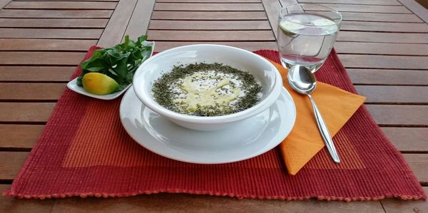 Close-up of food on table