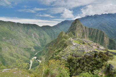 Mountains against cloudy sky in peru