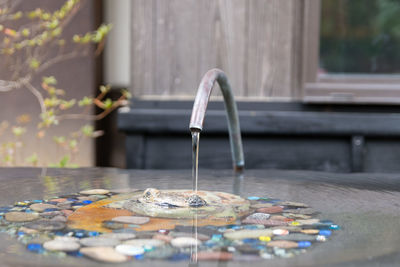 Close-up of drinking water on table