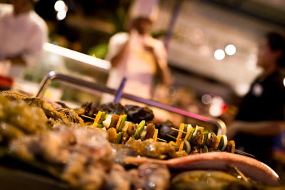 Close-up of vegetable on barbecue grill