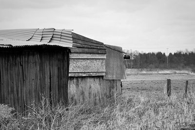 Barn on grassy field