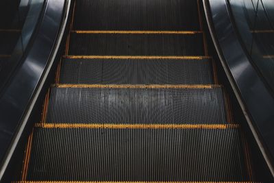 High angle view of escalator