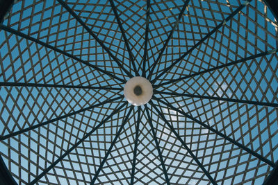 Low angle view of geometric ceiling