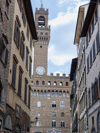 Palazzo vecchio near loggia della signoria in piazza della signoria in florence, italy.