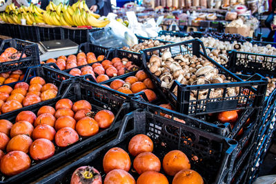 Fruits for sale at market stall