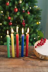 Christmas decoration on table