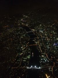 View of illuminated cityscape at night