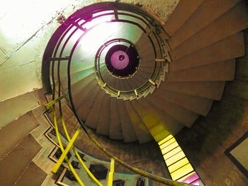 Low angle view of spiral staircase