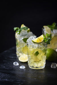 Close-up of drink on glass