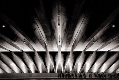 Low angle view of illuminated ceiling