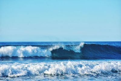 Atlantic ocean waves on fuerteventura canary island in spain