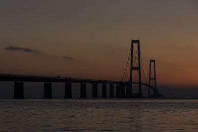 Big belt bridge in sunset