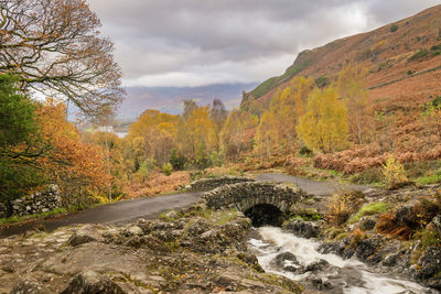 Ashness bridge in the hills above keswick, cumbria, uk