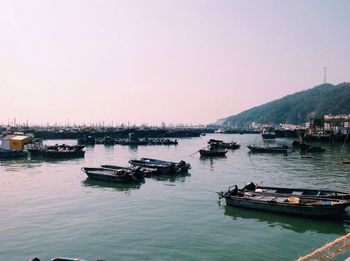 Boats in harbor