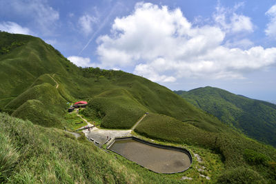 Scenic view of mountain against sky