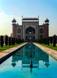 View of swimming pool in pond