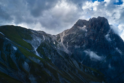 Aerial view of the great horn of the mountain complex of the gran sasso d'italia abruzzo