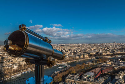 Aerial view of city against sky