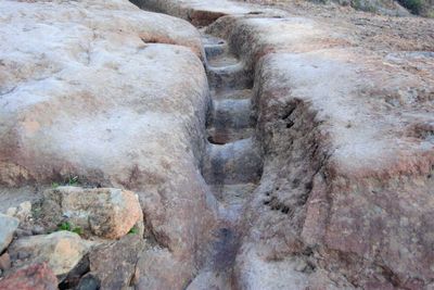 High angle view of rock formation