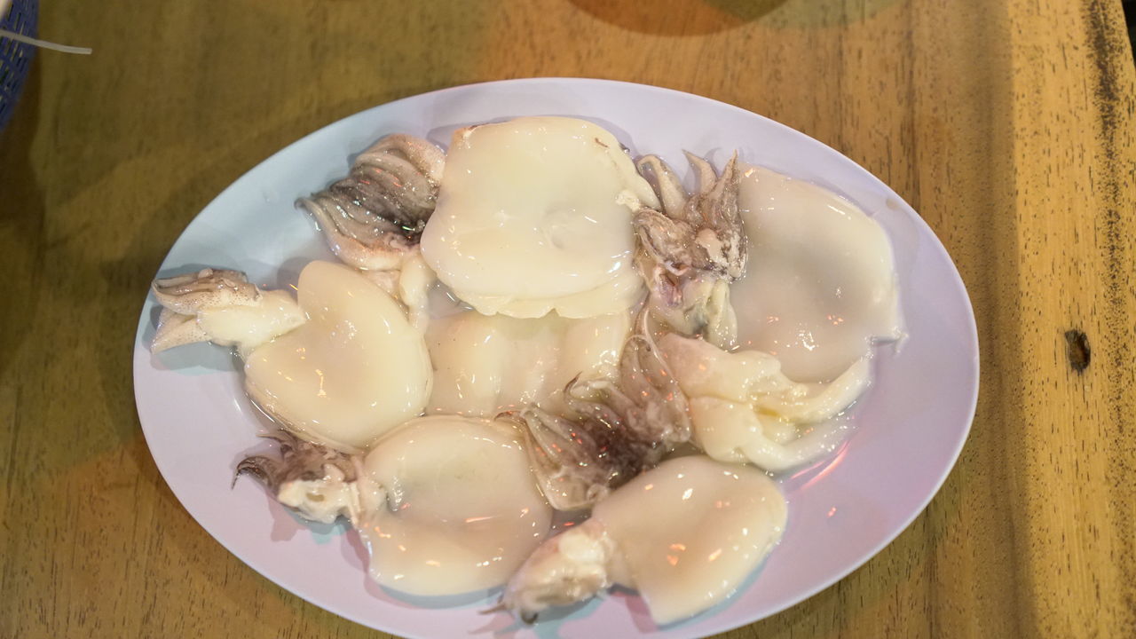 HIGH ANGLE VIEW OF BREAKFAST IN PLATE