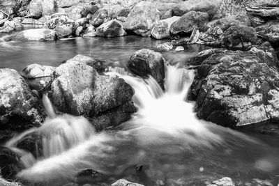 Scenic view of waterfall